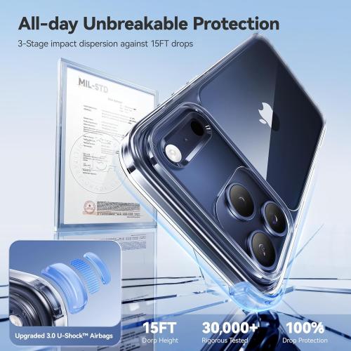 CASEKOO for iPhone 17 Pro Case Smooth Crystal Clear, Patented Anti-Yellow & Virgin TPU, 15FT Military Protection, Slim Transparent Women Men Funda para for iPhone 17 Pro Phone Case 6.3, Clear