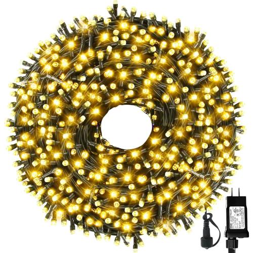 105FT 300LEDs Christmas Lights Outdoor Indoor 8 Modes for Christmas Tree Party Decoration, 100% UL Listed (Warm White)