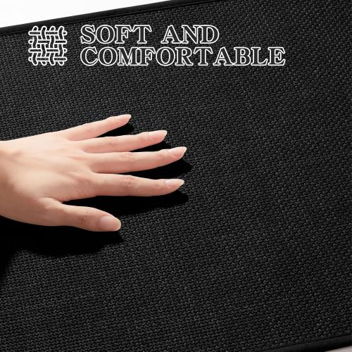 chakme Bathroom Rugs Mat 32x17, Ultra Thin Non Slip Bath Mat Quick Dry Absorbent Bath Mat for Bathroom Floor, (Black, 32x17)