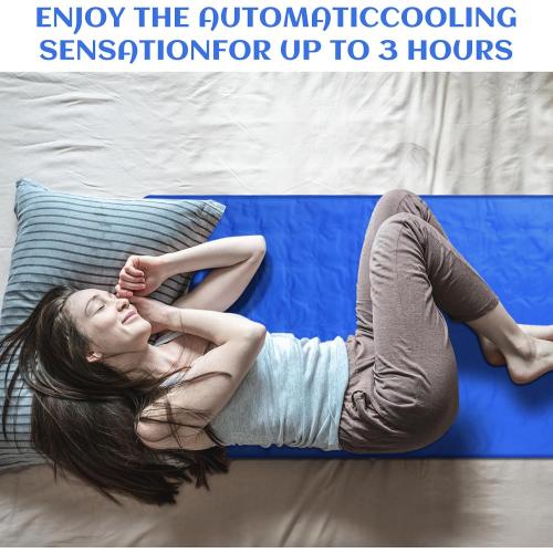 Drydiet Cooling Pad Mat for Bed,Gel,Plain,60 X 20 Inch,Blue
