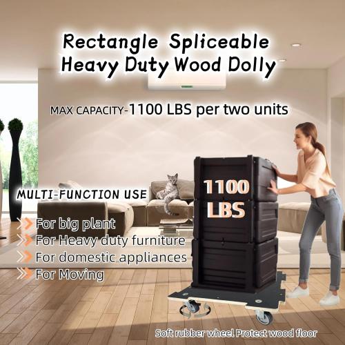 Furniture Dolly 4 Wheels Heavy Duty Spliceable Wood Platform Dolly 2 Pack, 1100 lbs Load Capacity Wood Pallet Jack, Furniture Moving Wooden Appliance Mover with 4 Soft Rubber Silent Wheels