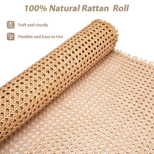 GDDGHS Rattan Cane Webbing Roll 24x60 Inch | Natural Rattan Material, Ideal for Furniture Repair, Chair Caning, DIY Crafts, and Home Decor, 24 Inch Wide x 5 Feet Long