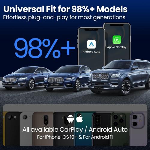 Wireless CarPlay Adapter2026 Upgraded – Suitable for Apple iPhone & Android, with Compact Size, Plug-and-Play Convenience, and Fast, Stable Connection for CarPlay & Android Applications