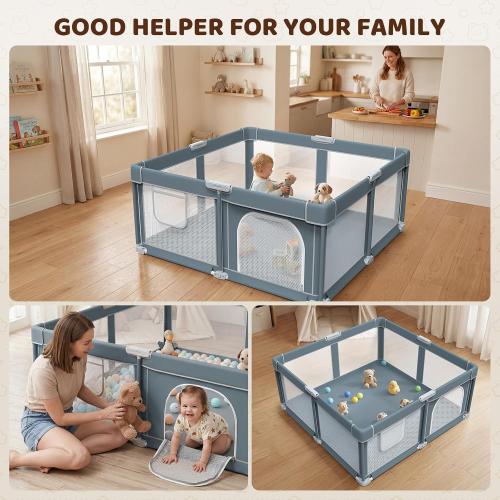 Foldable Baby Playpen - 50×50 Collapsible Play Pen for Babies and Toddlers - Indoor Outdoor Play Pen with 4 Handles - Folding Baby Playpen with Carry Bag Portable Travel Play Yard ‼️like new ‼️