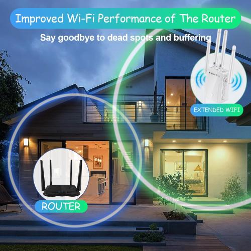 WiFi Signal Extender Booster 2026 Wireless Internet Repeater 8470 Sq.Ft Long Range Coverage for Home, Apartment, Basement and Office
