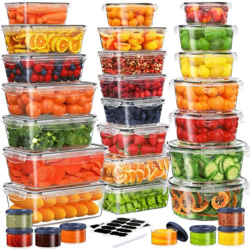 KITHELP 60-Piece Large Food Storage Containers Set - Leakproof, BPA-Free Plastic with Lids Airtight for Kitchen Storage and Organization Reusable with Labels Pen- Microwave Dishwasher Freezer Safe