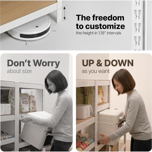 HOMEDANT House 5 Tier 24.1 W Laminated Metal Shelving Unit Adjustable Storage Utility Rack Heavy Duty Shelves Organization Multipurpose Shelf Kitchen Garage Pantry Closet 1 Pack