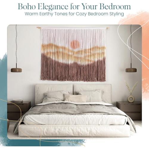 Ductra Macrame Wall Hanging Macrame Wall Decor Tie-Dye Tapestry Living Home Room Decor 57 Wx 41 L