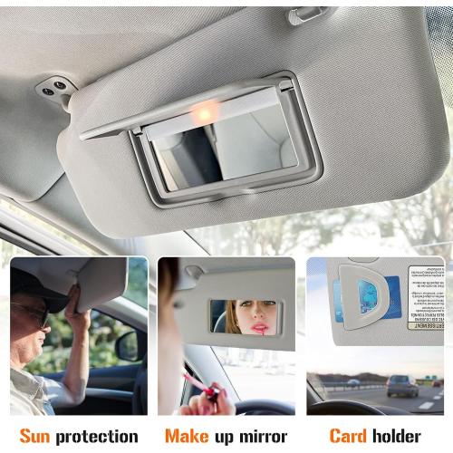 Sun Visor with Vanity Light for 2013-2018 Nissan Altima Without Sunroof, Left Driver Side Gray Sunvisor Replacement 96401-3TA2A