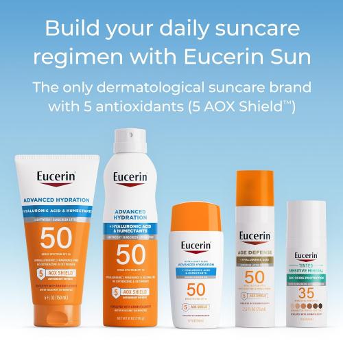 1.7oz Eucerin Sun Tinted Sensitive Mineral Face Sunscreen Lotion SPF 35, Non-Comedogenic Mineral Sunscreen with Gentle Zinc Oxide Protection for Sensitive Skin, 1.7 Fl Oz Bottle