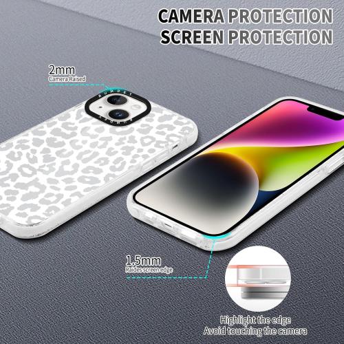 2 Pack Cheetah Print Cases for Apple iPhone 13 / iPhone 14 Case 6.1 inch, Clear Cute Coquette Fashion Leopard Patterns for Girls Women Funda with Shockproof Protection Silicone Soft TPU Cover