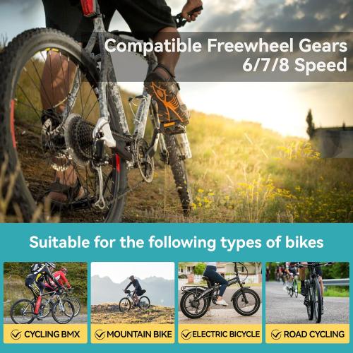 6/7/8 Speed Bike Chain, Bicycle Mountain Bike Chain High-Strength, Durable & Smooth-Shifting for Road Mountain Racing Cycling E-Bike MTB BMX (Gold 6/7/8 Speed)