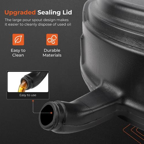 Oil Drain pan 15 Quart with Splash Guard and Handles, Oil Change Pan Universal Fit