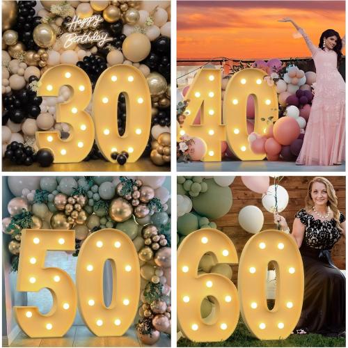 3FT Marquee Numbers 5 Large Light Up Numbers for 5th 25th 50th Birthday Party Decorations Girl Boy Anniversary Light Up Sign Outdoor Pre-Cut Foam Board Kit