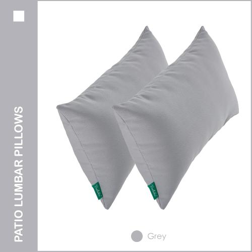 Indoor Outdoor Lumbar Pillows,Waterproof Outdoor Pillows Set of 2 for Patio Furniture,11.8x19.7 Inch,Grey