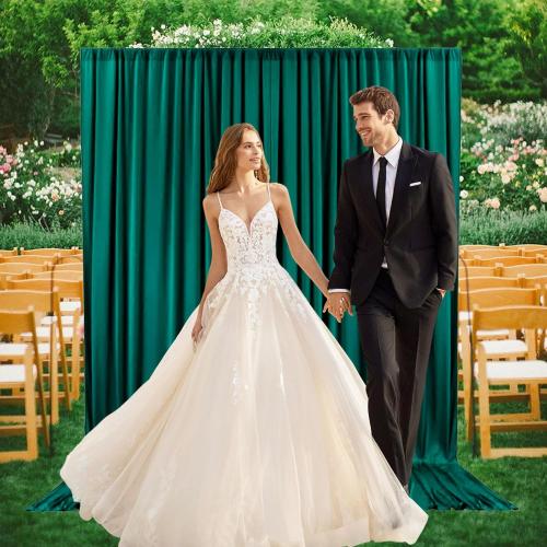 Panels Deep Green Backdrop Curtain, 10 x 7 Feet Background Curtains for Parties, Weddings, Baby Showers, Bachelorette Halloween, Christmas Birthday Party Photoshoot Backdrop Curtains Decorations