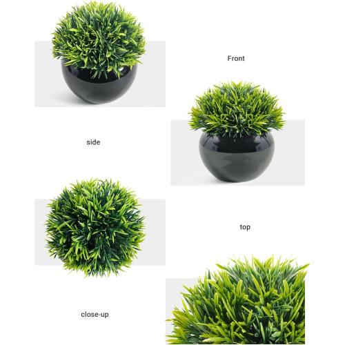 Velener Small Artificial Succulents Grass Desk Plant for Office, Fake Sage Plants for Shelf Decor, Mini Faux Plant Indoor, Masculine Home Decor, Coffee Table Decor, Bathroom Counter Decor in Pot