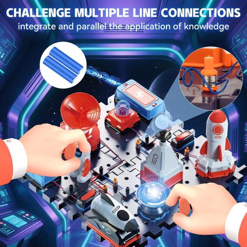 STEM Circuit Kit for Kids Ages 6 , 35PCS Electronics Kit with 200  Projects, Educational Science Experiment Toy for Boys & Girls, Beginner Electrical Engineering Set for Home & School