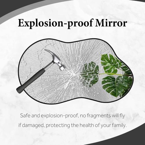 Irregular Wall Mirror - Wall Mirrors Decorative Size 20x36 Black Asymmetrical Mirror Tempered Glass Aviation Aluminum Alloy Frame for Bathroom, Bedroom, Living Room, Cloakroom, Entryway