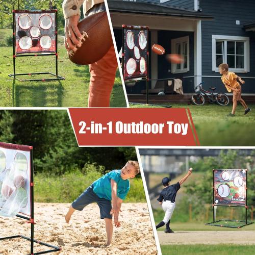 Football Toss Game for Kids Ages 3-8 - Outdoor Toy for Backyard, Beach & Camping for Toddlers & Family Party Fun