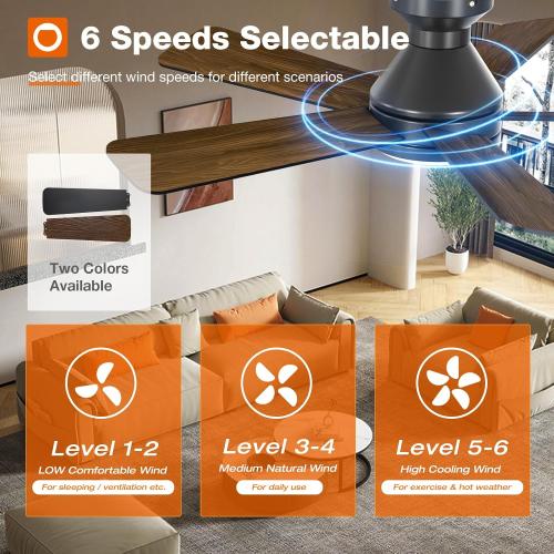 42 Dark Brown addlon Ceiling Fans with Lights, 42 Inch Low Profile Ceiling Fan with Light and Remote Control, Flush Mount, Reversible, 3CCT, Dimmable, Quiet, Small Ceiling Fan for Bedroom Indoor/Outdoor Use