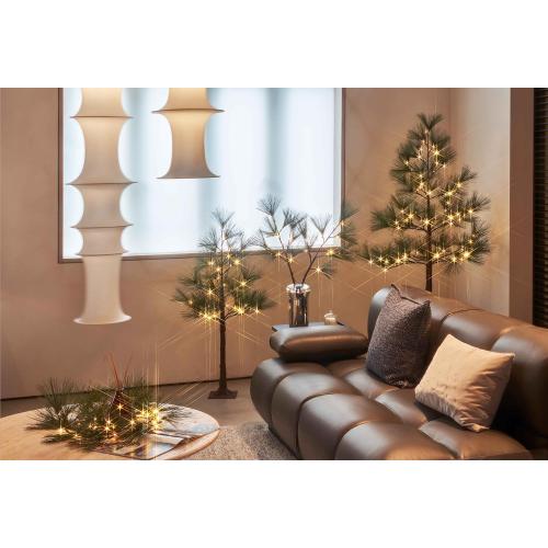Hairui Lighted Christmas Pine Garland 6FT with Timer, Garland with Lights USB Powered and Battery Operated for Home Fireplace Table Christmas Decoration