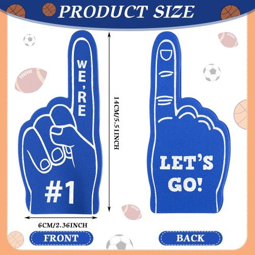 Sinmoe 24 Pcs Mini Foam Finger Baseball Fan Mini Foam Finger, We're #1 Sports Themed Party Supplies for Baseball Hockey Football Basketball Events Team Gifts(Dark Blue)