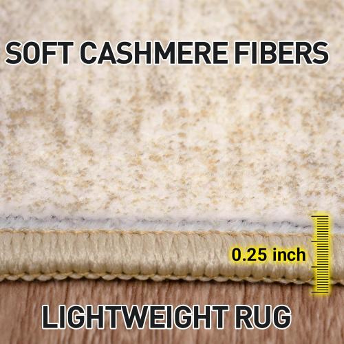 Area Rugs Washable Rug: Modern Abstract Living Room Rug Soft Anti-Skid Thin Carpet Indoor Floor Non-Shedding Carpets for Bedroom Dining Room Farmhouse Nursery Home Office Beige
