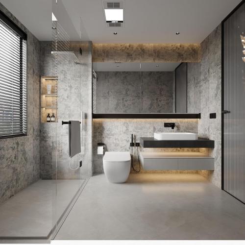 48×354 Extra Wide Large Size Grey Concrete Wallpaper Peel and Stick Industrial Cement Wall Paper Matte 3D Brown Beige Vinyl Concrete Contact Paper for Countertops Wall Covering for Bedroom Bathroom