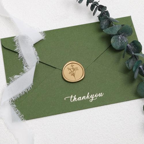 UNIQOOO Wax Seal Stickers - Baby‘s Breath Wedding Invitation Envelope Seal Stickers, Botanical 50 Pcs Self- Adhesive Antique Gold Stickers, Perfect for Invitation, Gift Wrapping, Crafts (Light Gold)