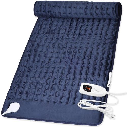 Deepsoon Heating Pad,Electric Heating Pads for Back,Neck,Moist Heating Pad for Abdomen Shoulder Knee Legs,Dry/Moist Heat&Auto Shut Off,Mother's Day Birthday for Men and Women,Navy Blue,40x20 Inch