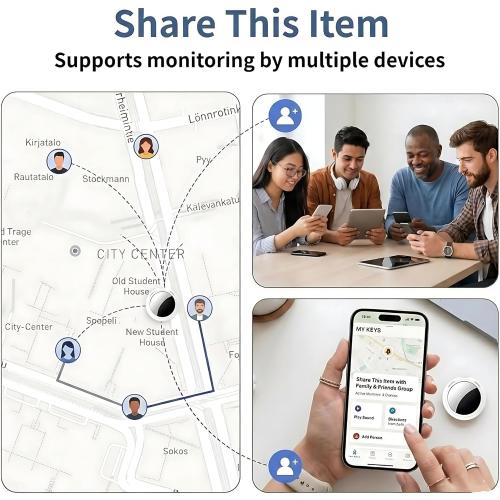 4 Pack Smart Tracker Tags MFi Certified Item Finder Apple Find My iOS Only