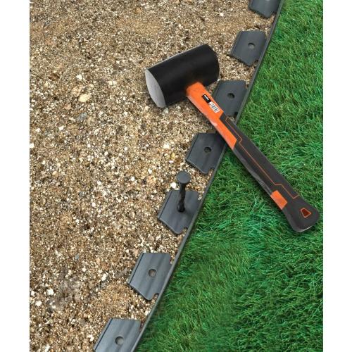 50 Pack of Black 8-inch Plastic Landscape Edging Spikes are Perfect for anchoring Weed barriers, Paver Edging, Artificial Turf, Grass Pathways, and More.
