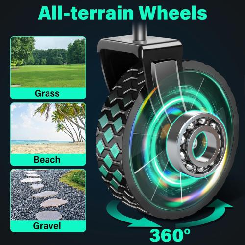 Collapsible Wagon Cart with Wheels Foldable: 360LBS Heavy Duty Folding Utility Wagon - Portable All Terrain Grocery Wagon Cart for Groceries Shopping Outdoor Camping Fishing Sports