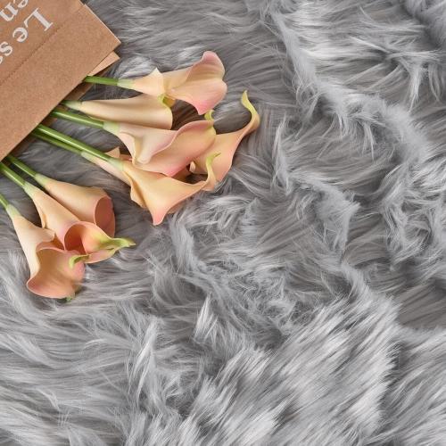 Small Rugs for Bedroom 2x3 Grey Faux Sheepskin Rug for Living Room Super Soft Rugs for Dorm Room Fluffy Rug for Bedroom Rectangle