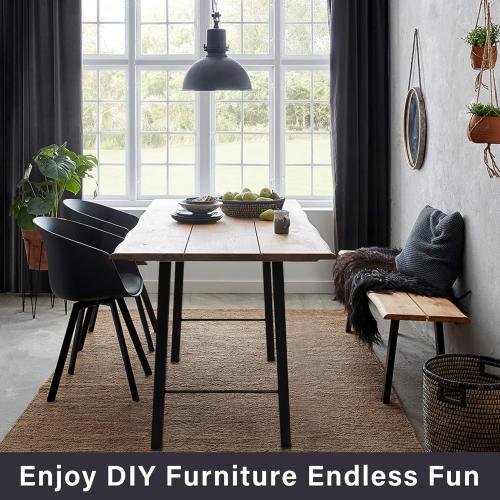 TENGCHANG 2 PCS 28'' Industry Trapezoid Dinning Table Legs Metal Steel Desk Legs DIY Furniture