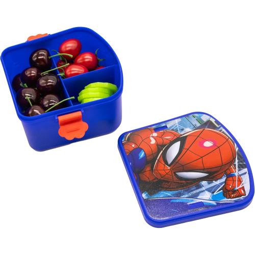 Fast Forward Marvel Spiderman Bento Box Lunch Box with Water Bottle for Kids | Spiderman Bento Lunch Container with Compartments & Reusable Water Bottle | Kids School Lunch Kit, Food Box
