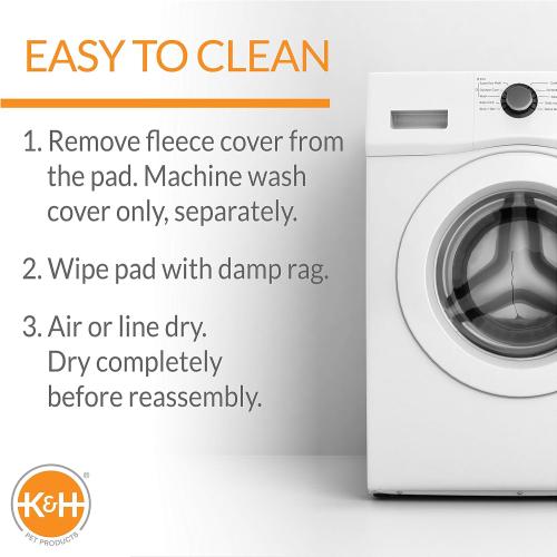 K&H Pet Products Lectro-Kennel Heated Outdoor Dog Pad, Durable Rigid ABS Plastic Waterproof Heated Pad for Cat & Dog Houses Outdoor, Washable Cover, Safety Listed - Large 28.5 X 22.5in Black 80W