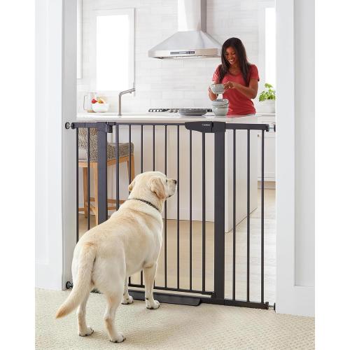 Cumbor 36 Extra Tall Baby Gate, 30-46 Dog Gate Indoor Black | Dual Lock Pet Gates with Wide 2-Way Door, Pressure Mounted Safety Gate for Babies & Pets, Fits Doorways, Stairs, and Entryway