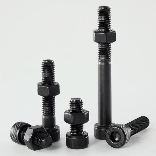 M8-1.25x60 Socket Head Cap Screw and Nut Kit 8set, Grade 12.9 Alloy Steel, Black Oxide Finish, Partially Thread, High Tensile Strength for Automotive, Machinery & Heavy Duty Use