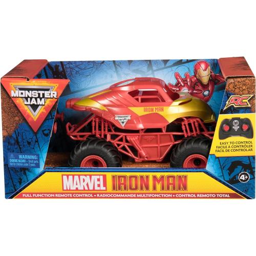 Monster Jam, Marvel Iron Man RC Monster Truck, 1:24 Scale, Kids Toys for Boys and Girls Ages 4 and up