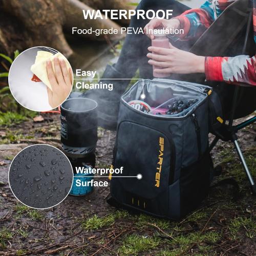 SPARTER Backpack Cooler Insulated 33/49 Can Leakproof Waterproof Bag Beach