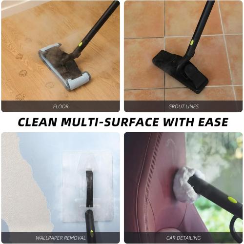 Heavy-Duty Steam Cleaner - 1500W Multipurpose Handheld Floor Steamer with 22 Accessories 16ft Cord for Home, Car Detailing, Tile, Grout, Carpet, Wallpaper, Upholstery, Window, Deep Cleaning
