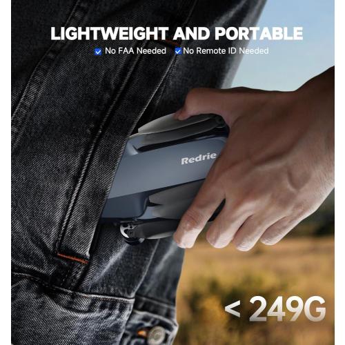 GPS Drones with Camera for Adults 4K, Foldable Drone with Brushless Motor, Auto Return/Follow, Tap Fly/Circle Fly, Beginner-Friendly One Key Start, 45 Mins Flight, Under 249g