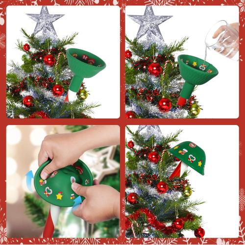 Christmas Tree Watering Funnel - Christmas Tree Watering System with Long Funnel Christmas Decorations (Green)