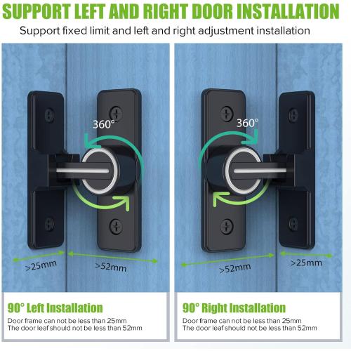 Barn Door Lock Hardware, 90 Degree Heavy Duty Gate Latches Flip Latch Safety Door Bolt Latch Lock, Barn Sliding Door Latch Lock Suitable for Garden, Bathroom, Outdoor, Garage, Window