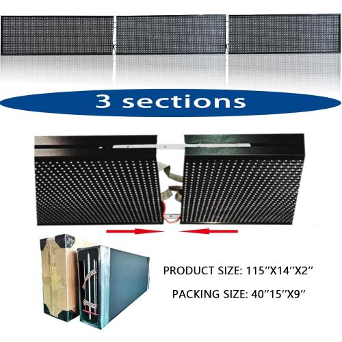 HS Programmable Led Sign Scrolling Outdoor Digital Display Screen Open neon Signs Banner for Business Store Advertising, Electronic Message Board for Restaurants Window Truck , High Brightness Full Color WIFI Control Customized Text P10 115’’x14’’
