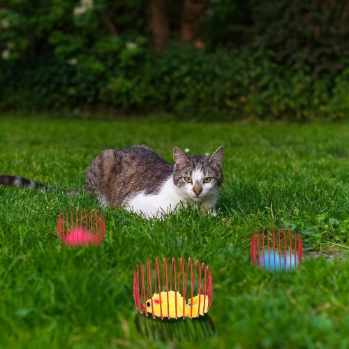 5Pack Cat Spring Toys with Plush Balls, Colorful Wire Springs for Cats with Steel Wire Springs (Random Colors)
