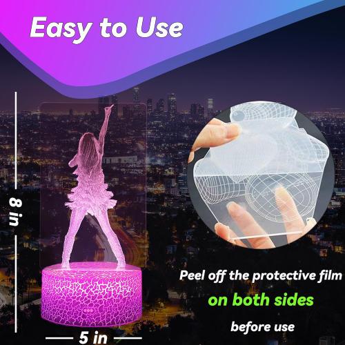 Girls Gifts, Singing Girl Birthday Gift, Decoration for Room. Table Lamp for Music Party Supplies.Night Light with 16 Colors Change and Timing