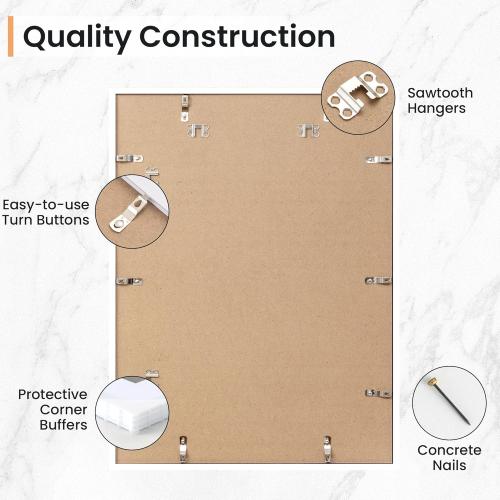 18x24 inch Picture Frame, 18x24 Photo Frames with 16x20 Removable Mat - High Definition Plexiglass - Vertical and Horizontal Display - Wall Hanging Poster Frame - White, 3 Pack